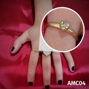 Anel de Moeda Antiga Coração com Zircônias AMC04