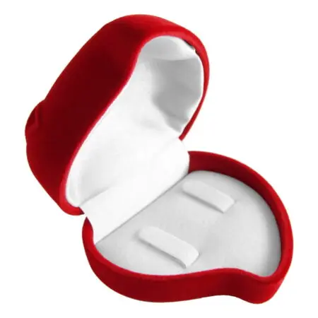 Estojo Coração de Veludo com Presilha para Alianças - Código: 0780