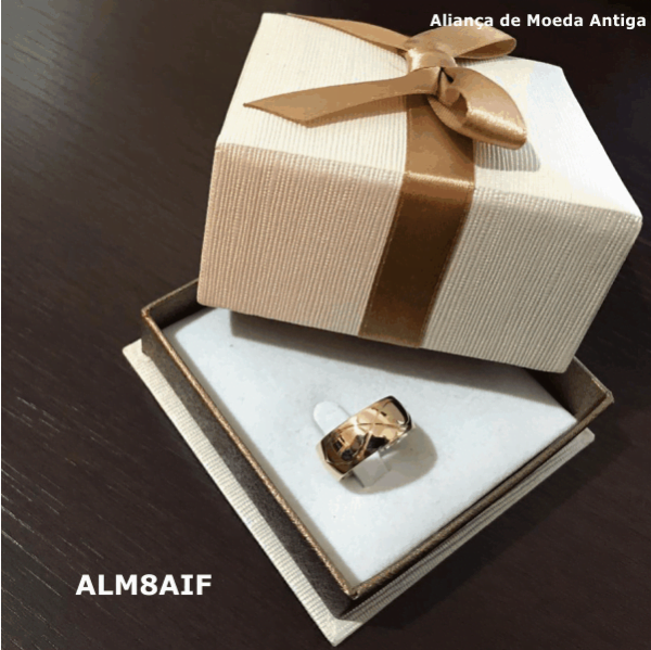 Aliança de Moeda Antiga Abaulada 8MM com Revestimento em Prata Infinito Fechado - ALM8AIF