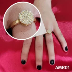 Anel de Moeda Antiga Redondo com Zircônias – AMR01