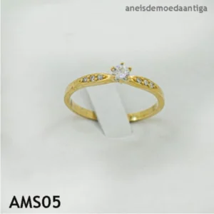Anel Solitário de Moeda Antiga – AMS05