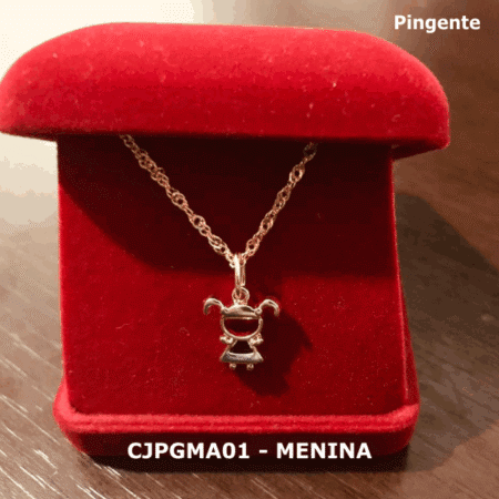 Conjunto Cordão e Pingente Menina sem Resina - CJPGMA01