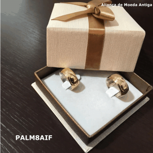 Par de Aliança de Moeda Antiga Abaulada 8MM com Revestimento em Prata Infinito Fechado - PALM8AIF