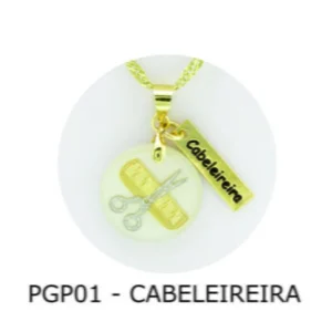 Pingente de Profissão – Cabeleireira com Resina - PGP01