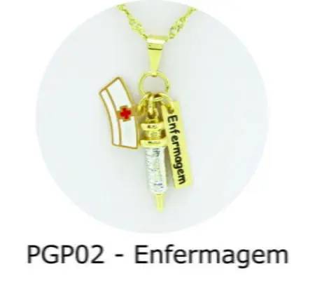 Pingente de Profissão – Enfermagem sem Resina - PGP02