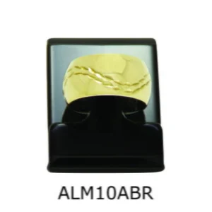 Aliança de Moeda Antiga Abaulada 10MM com Revestimento em Prata Bordada em Ramos - ALM10ABR