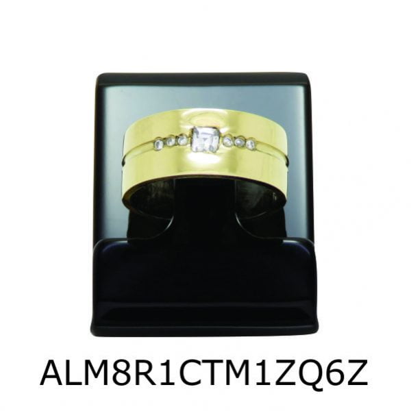 Par de Aliança de Moeda Antiga  Reta 8MM com Revestimento em Prata com 1 Canaleta  Torno no Meio com 1 Zircônia Quadrada e 6 Zircônias -  PALM8R1CTM1ZQ6Z - Image 7