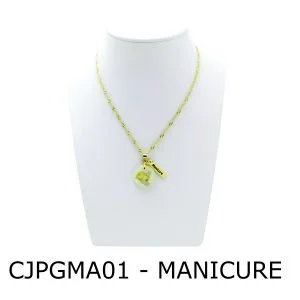 Conjunto Cordão e Pingente de Profissão Manicure com Resina – CJPGMA01