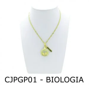 Conjunto Cordão e Pingente de Profissão Biologia com Resina - CJPGP01