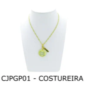 Conjunto Cordão e Pingente de Profissão Costureira com Resina - CJPGP01