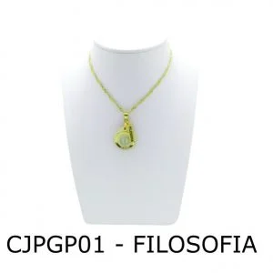 Conjunto Cordão e Pingente de Profissão Filosofia com Resina - CJPGP01