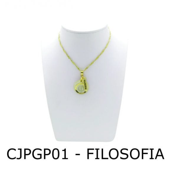 Conjunto Cordão e Pingente de Profissão Filosofia com Resina - CJPGP01