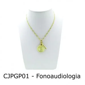 Conjunto Cordão e Pingente de Profissão Fonoaudiologia com Resina - CJPGP01