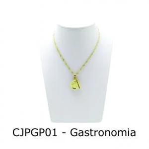 Conjunto Cordão e Pingente de Profissão Gastronomia com Resina - CJPGP01