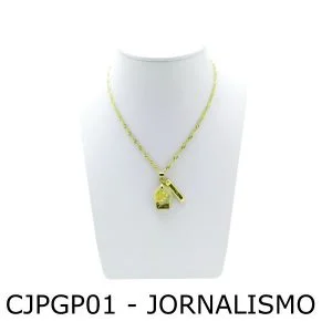 Conjunto Cordão e Pingente de Profissão Jornalismo com Resina - CJPGP01