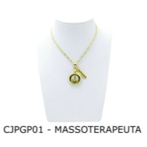 Conjunto Cordão e Pingente de Profissão Massoterapeuta com Resina - CJPGP01