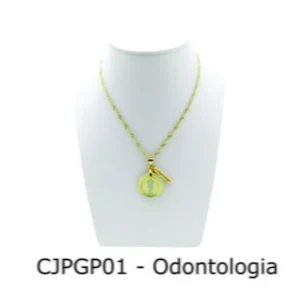 Conjunto Cordão e Pingente de Profissão Odontologia com Resina - CJPGP01