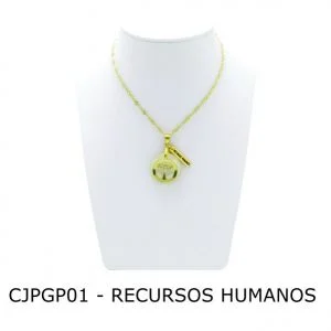 Conjunto Cordão e Pingente de Profissão Recursos Humanos com Resina - CJPGP01