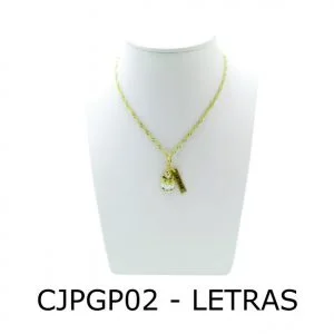 Conjunto Cordão e Pingente de Profissão Letras com Resina - CJPGP02