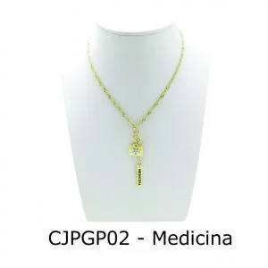 Conjunto Cordão e Pingente de Profissão Medicina sem Resina - CJPGP02