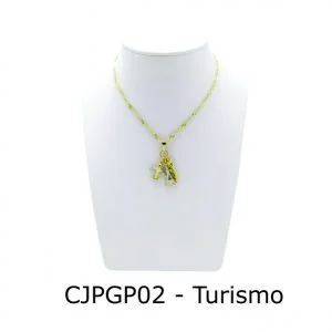 Conjunto Cordão e Pingente de Profissão Turismo sem Resina - CJPGP02
