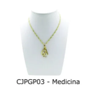 Conjunto Cordão e Pingente de Profissão Medicina sem Resina - CJPGP03