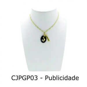 Conjunto Cordão e Pingente de Profissão Publicidade com Resina - CJPGP03