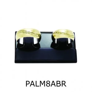 Par de Aliança de Moeda Antiga Abaulada 8MM com Revestimento em Prata Bordada em Ramos - PALM8ABR