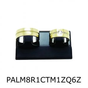 Par de Aliança de Moeda Antiga Reta 8MM com Revestimento em Prata com 1 Canaleta Torno no Meio com 1 Zircônia Quadrada e 6 Zircônias - PALM8R1CTM1ZQ6Z