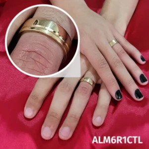 Aliança de Moeda Antiga Reta 6MM com Revestimento em Prata com 1 Canaleta no Torno Lateral - ALM6R1CTL