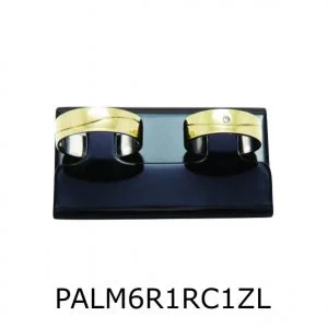 Par de Aliança de Moeda Antiga Reta 6MM com Revestimento em Prata com 1 Risco em Curva e 1 Zircônia Lateral- PALM6R1RC1ZL