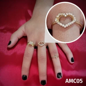 Anel de Moeda Antiga Coração com Zircônias - AMC05